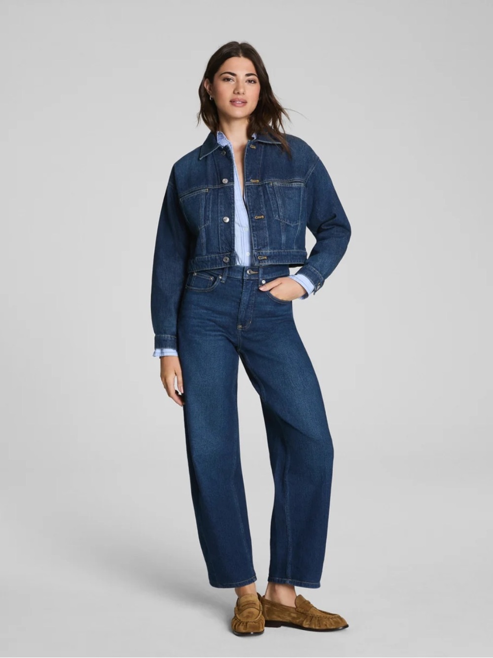 SPANX Authentic 360 Barrel Leg Jeans in Adriatic Blue